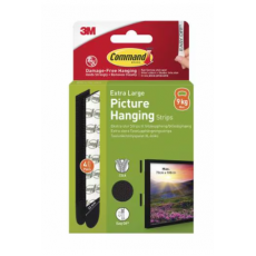 3M Command™ Extra Large Picture Hanging Strips 9kg, 4 Pairs (8 Strips) - Black